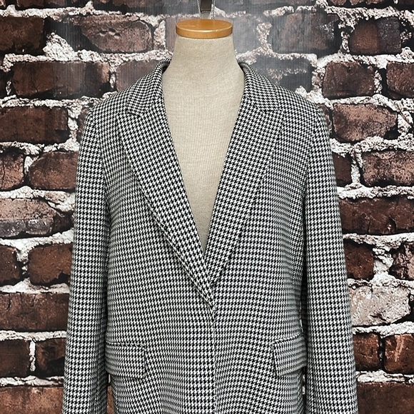 Gianni Bini Jacket Women's 10 Black White Houndstooth Collared Blazer Career - Picture 7 of 17